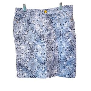 Charter Club Blue White Paisley Skort Size 6 Golf Pickleball Tennis Stretch